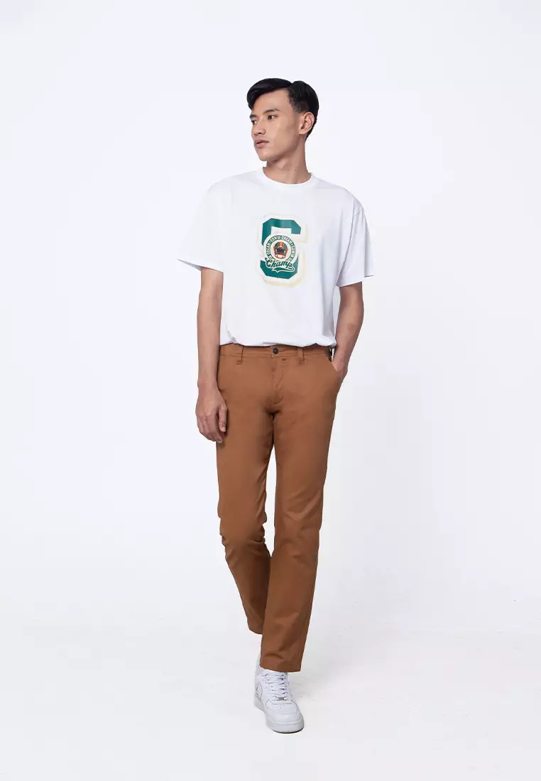 FREDDY CHINOS - DARK BROWN Celana Panjang - Bottoms Man Reguler Fit