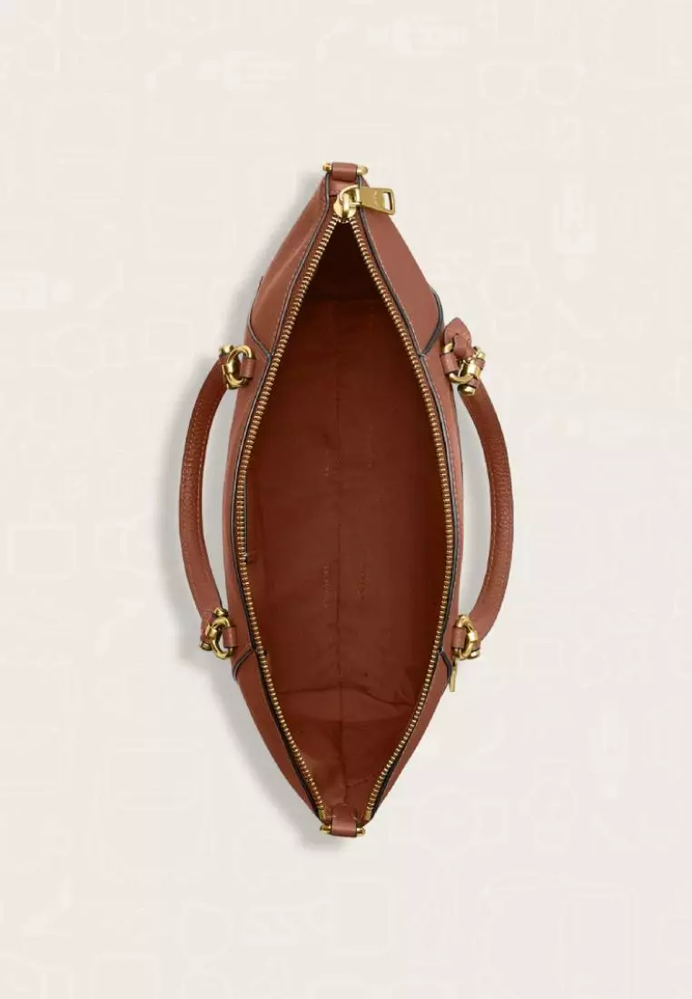 Coach Bella Leather Satchel Saddle