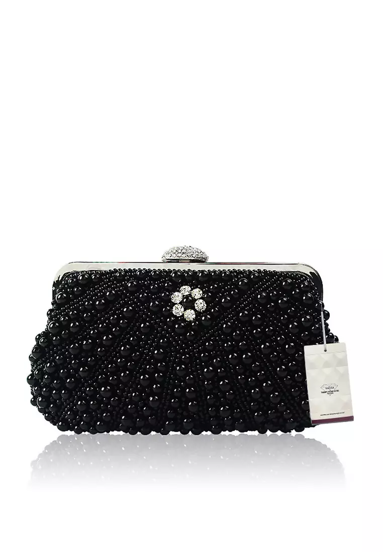 Black and pearl clutch bag hot sale