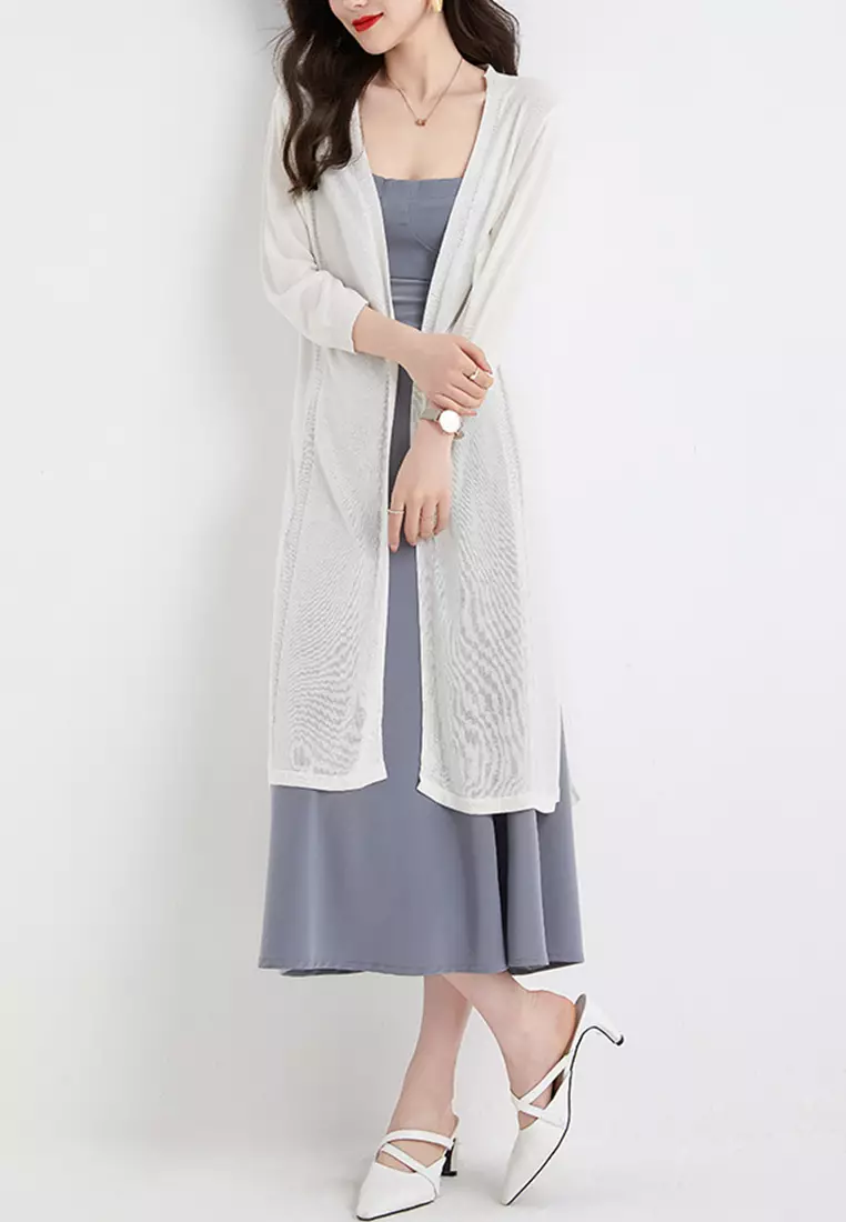 White on sale silk cardigan