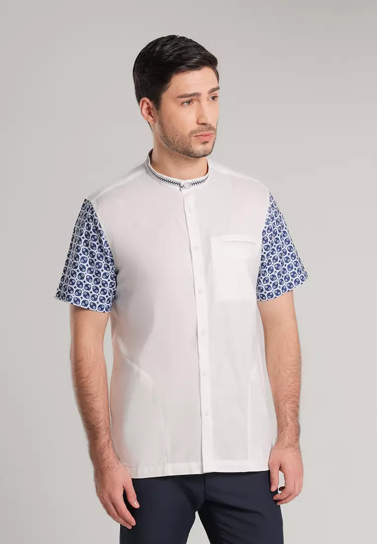 MOC - Kemeja Shanghai Lengan Pendek Fuad - White