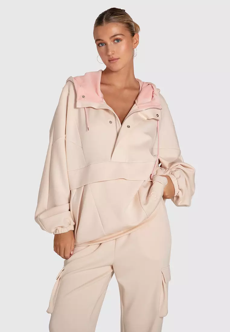 Belle & Bloom Best Of Me Panelled Hoodie in Cream