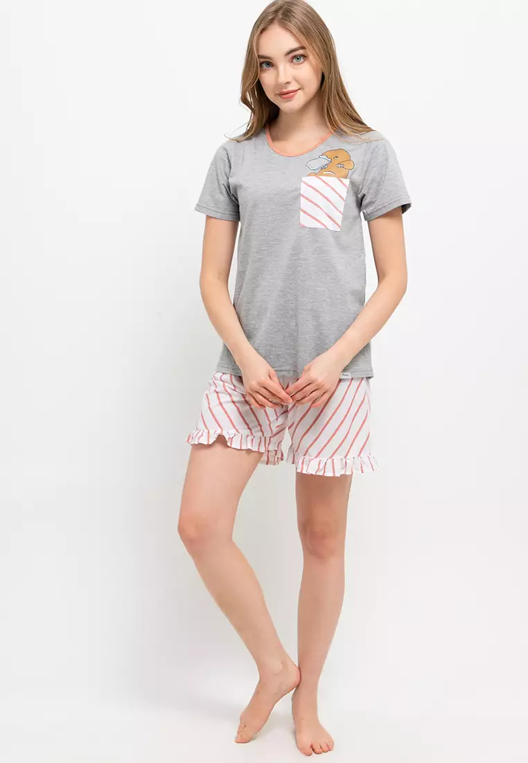 Pyjama Pijama Short Sleeve Short Pants Sleepwear