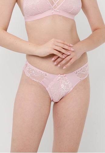 Hunkemoller pink Leonie Brazilian Panties E76EBUSA444A4FGS_1