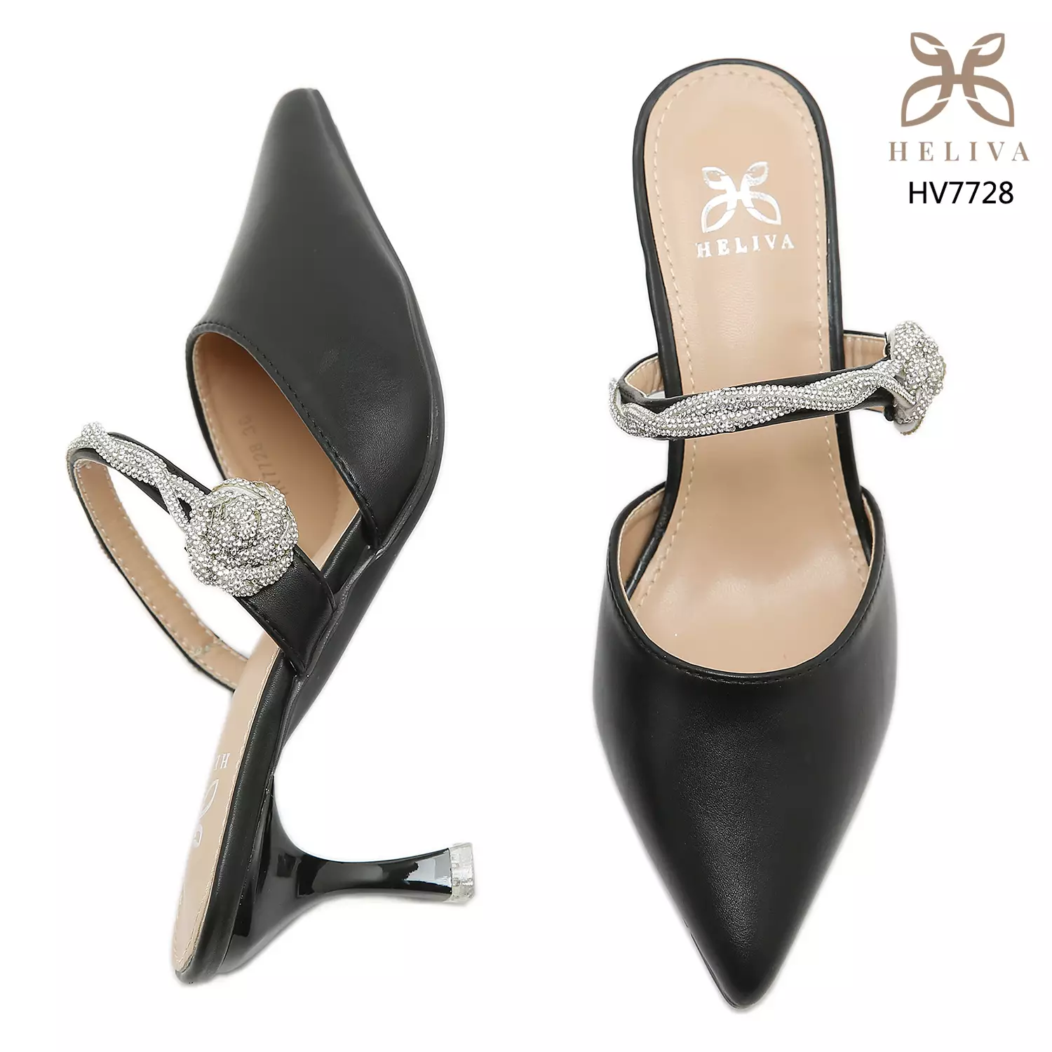 Heliva Messiany High Heels for Woman String Rhinestone Flower Sol 6.5cm HV7728