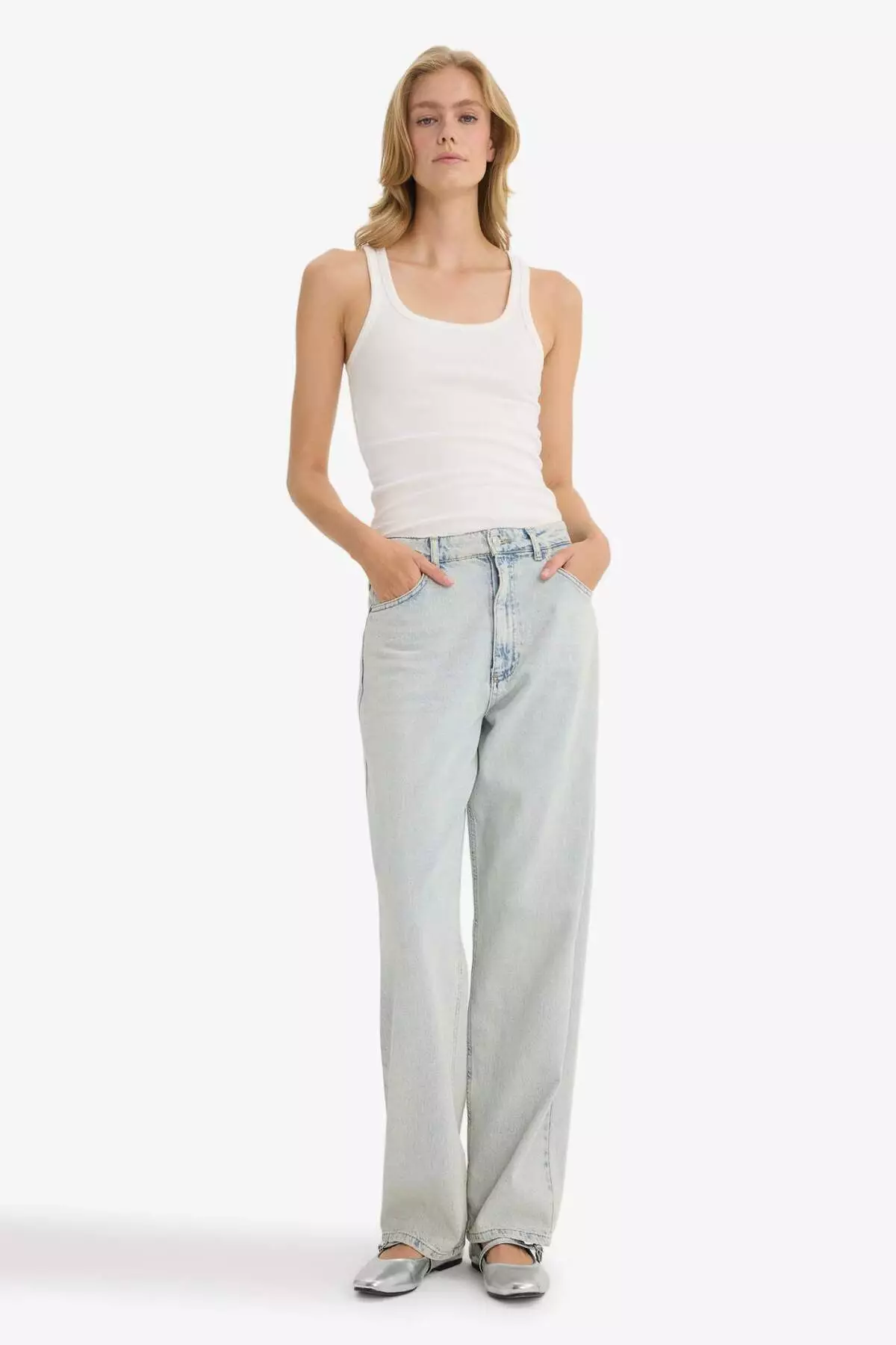 Slim Fit Slim Fit Basic Plain Round Neck Ribbed Camisole Undershirt E5539Ax25Sm