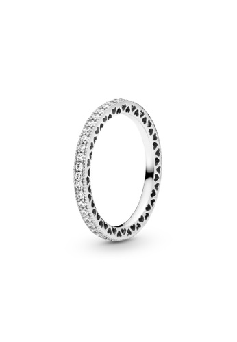 Buy PANDORA Pandora Sparkle & Hearts Ring Online | ZALORA Malaysia