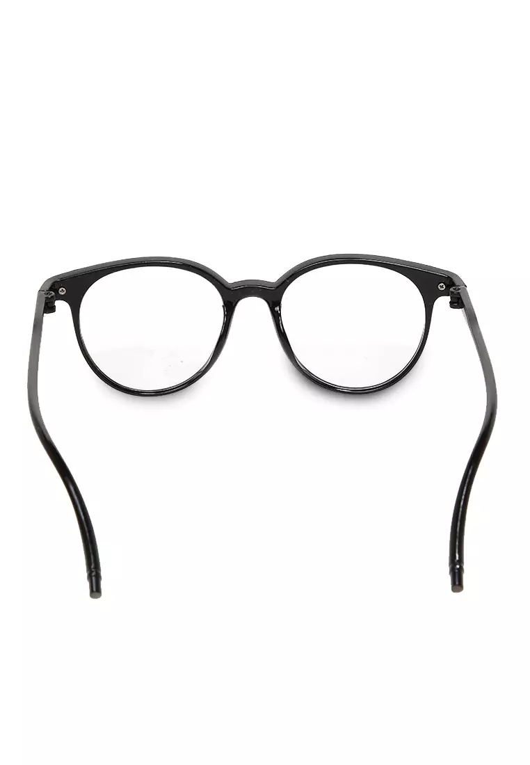 Kacamata Wanita Motif Polos Transparan Premium Quality - Black