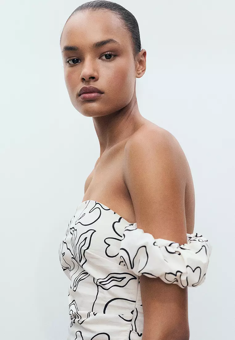 Strapless Floral Dress