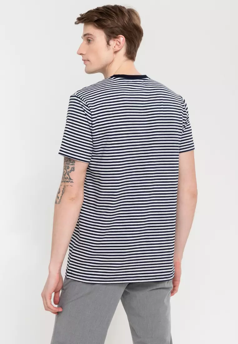 Round Neck Knit Pea T-Shirt