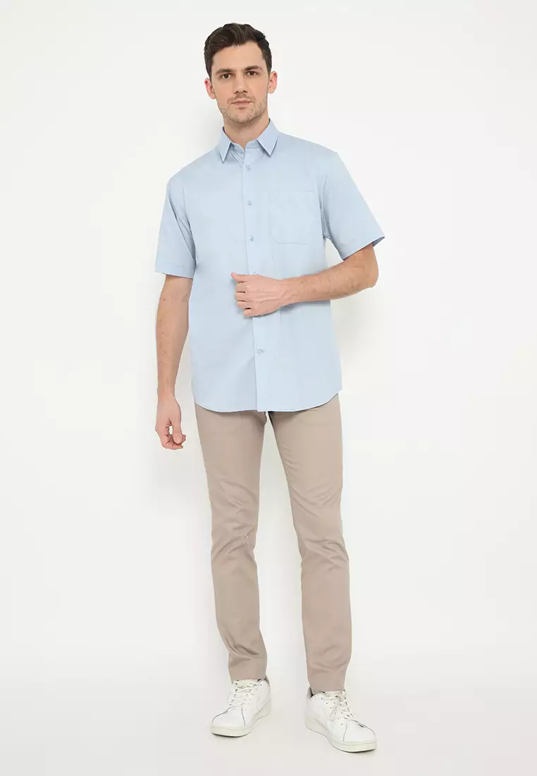 Jobb Geremy Kemeja Pria Lengan Pendek Regular Fit Biru