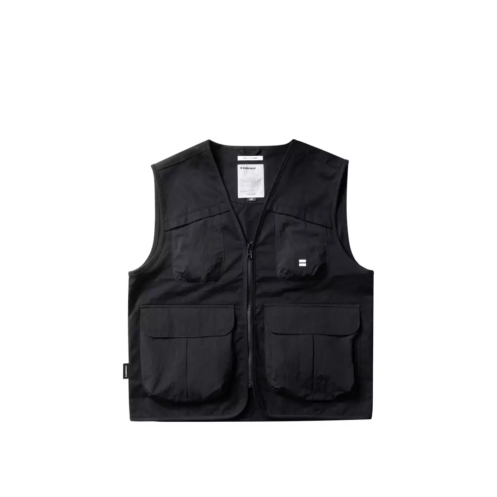 Plutone Vest Jacket Rompi Outer Travel Harian Fungsional Harian - Hitam