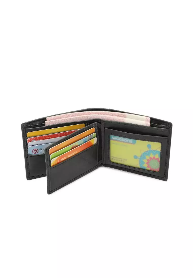 Men's RFID Bi Fold Genuine Leather Short Wallet