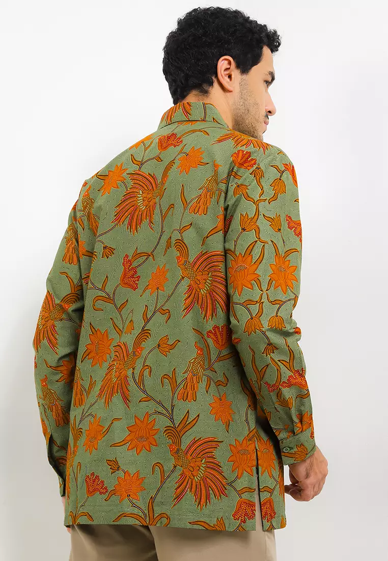 Kemeja Batik Lengan Panjang Motif Cendrawasih