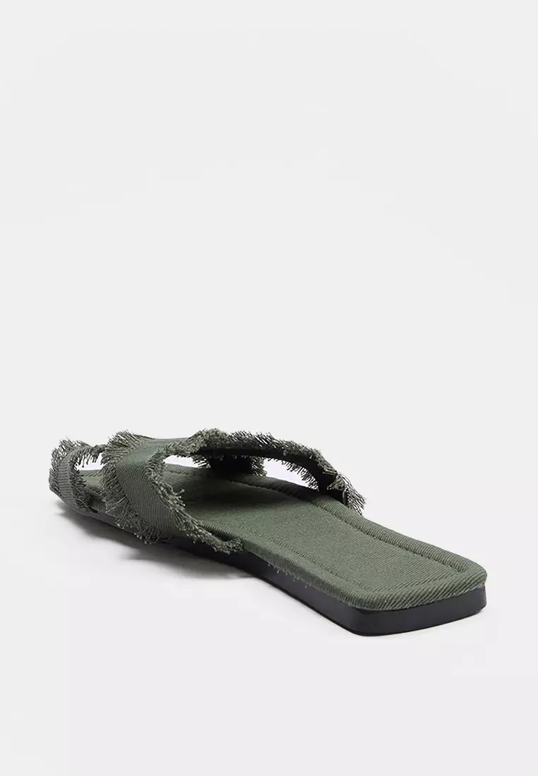Frayed Flat Sandals