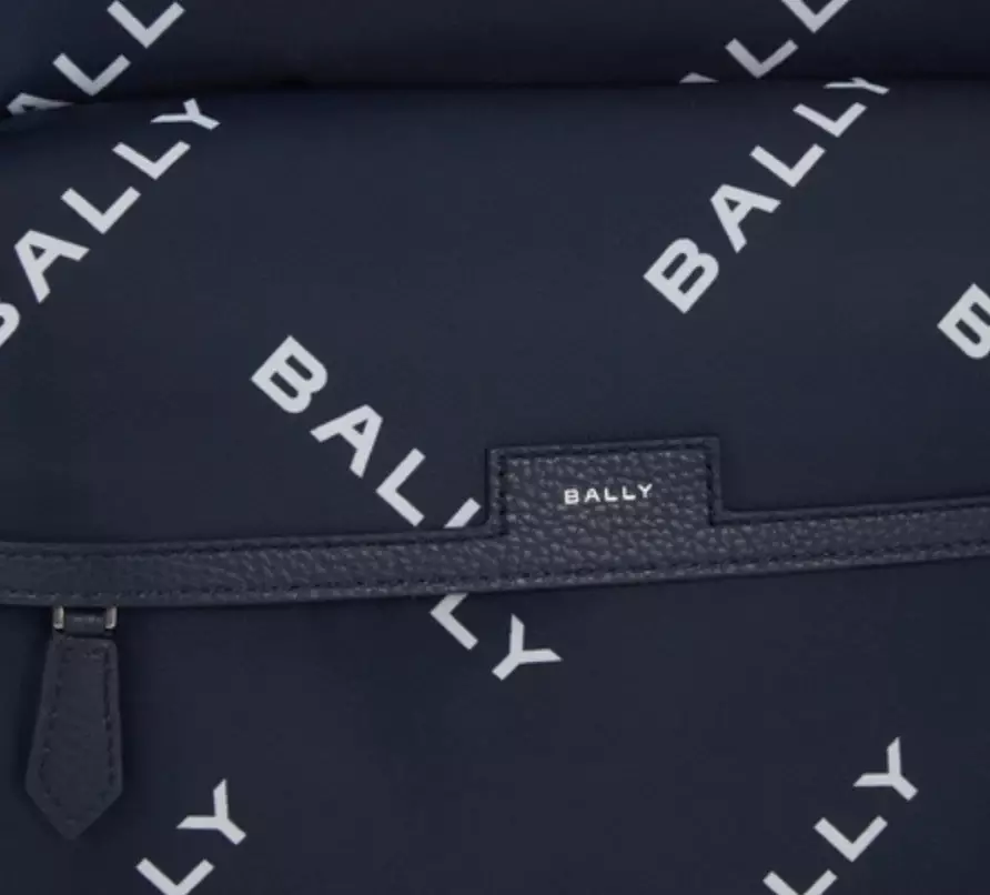 Bally Code Backpack Blue White + Pal Nylon Logo Chevron