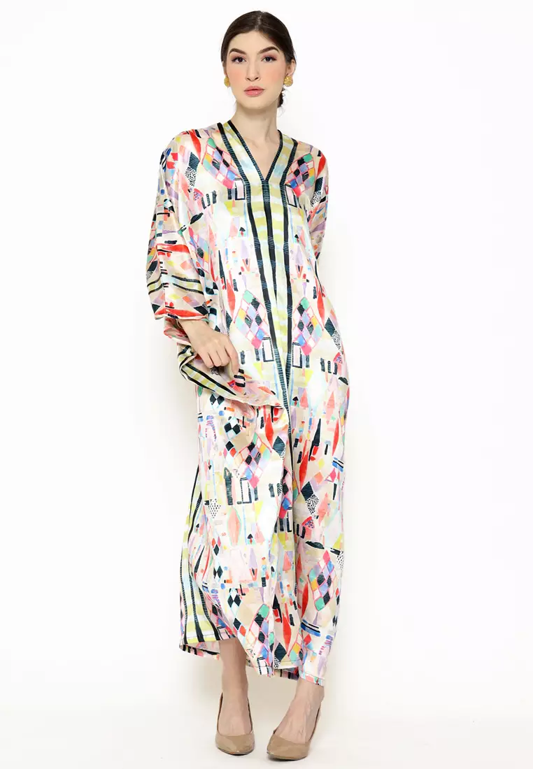Kanzi Short Sleeve Stripe Kaftan