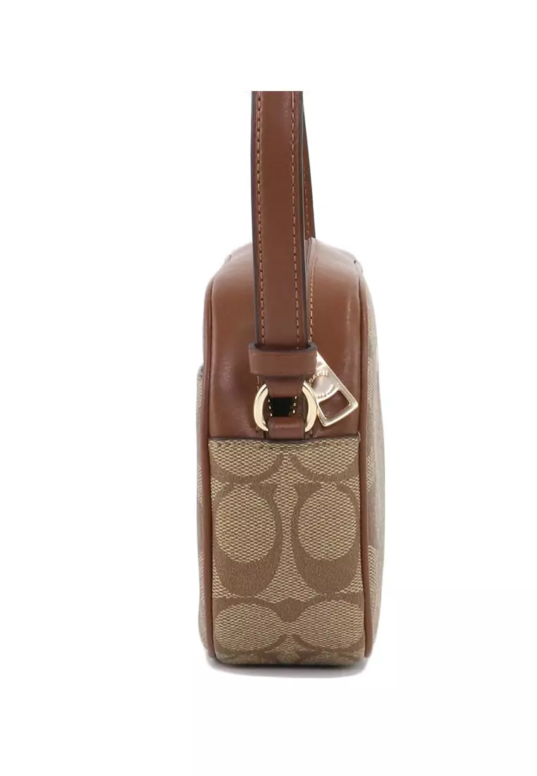 Mini Jamie Camera Bag In Signature Canvas - Khaki Brown