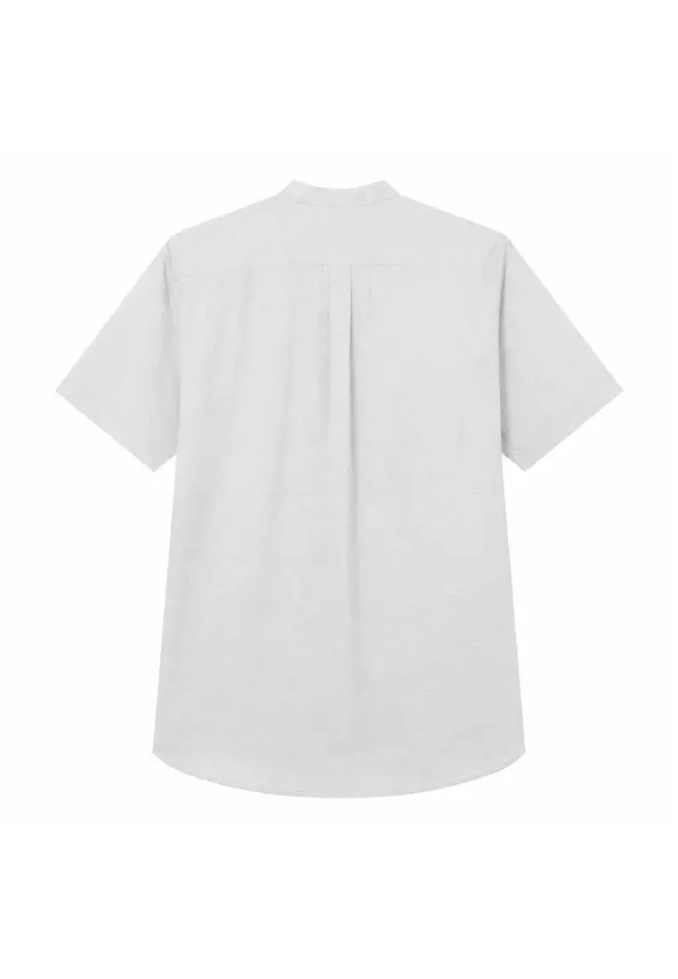 Men's Linen Cotton Slim Short Sleeve Shirt 01046214