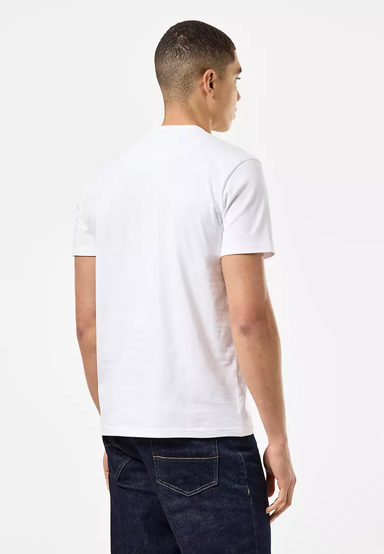 MENS WHITE/BLACK STINIVA CONTRAST PARACHUTE POCKET TEE