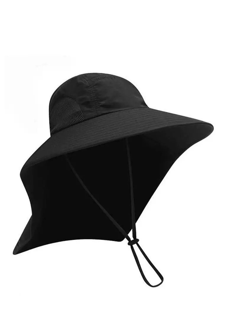 Leroy Topi Mancing Unisex Anti Panas Waterproof Wide Design Material Nylon ORIGINAL - Black