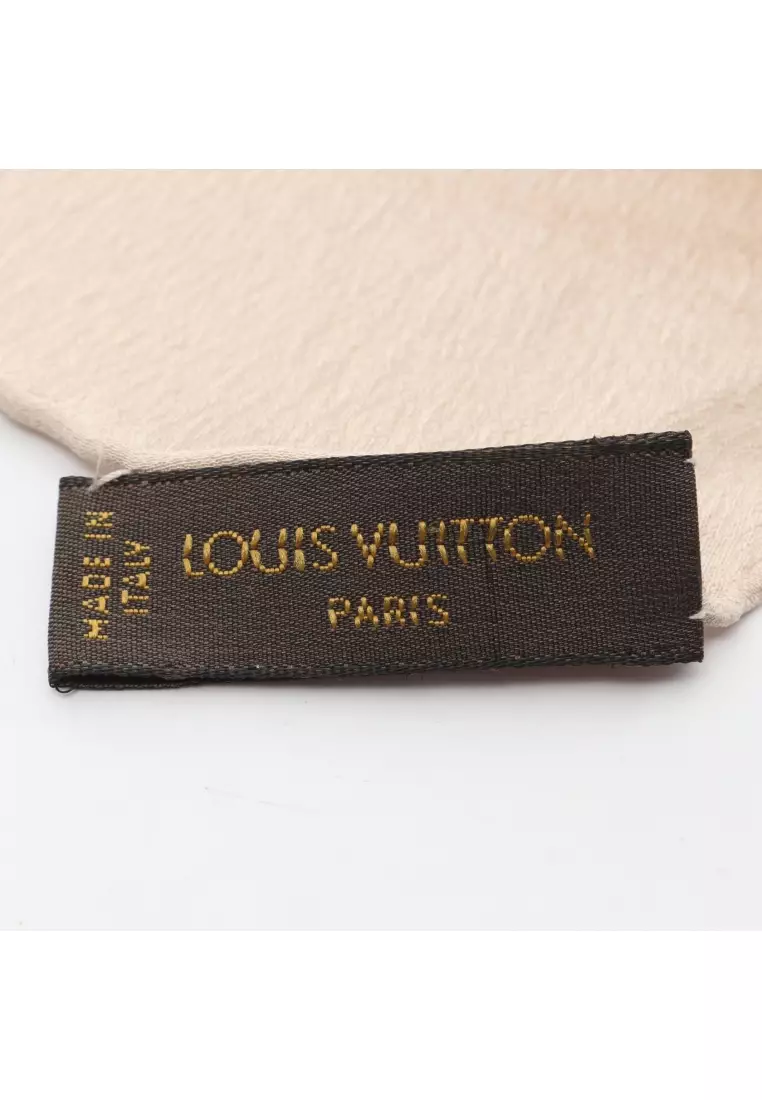 Pre-Loved Louis Vuitton monogram Stall scarf silk beige
