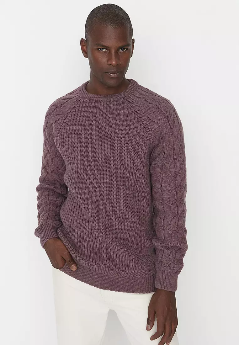 Regular Fit Raglan Sleeves Sweater