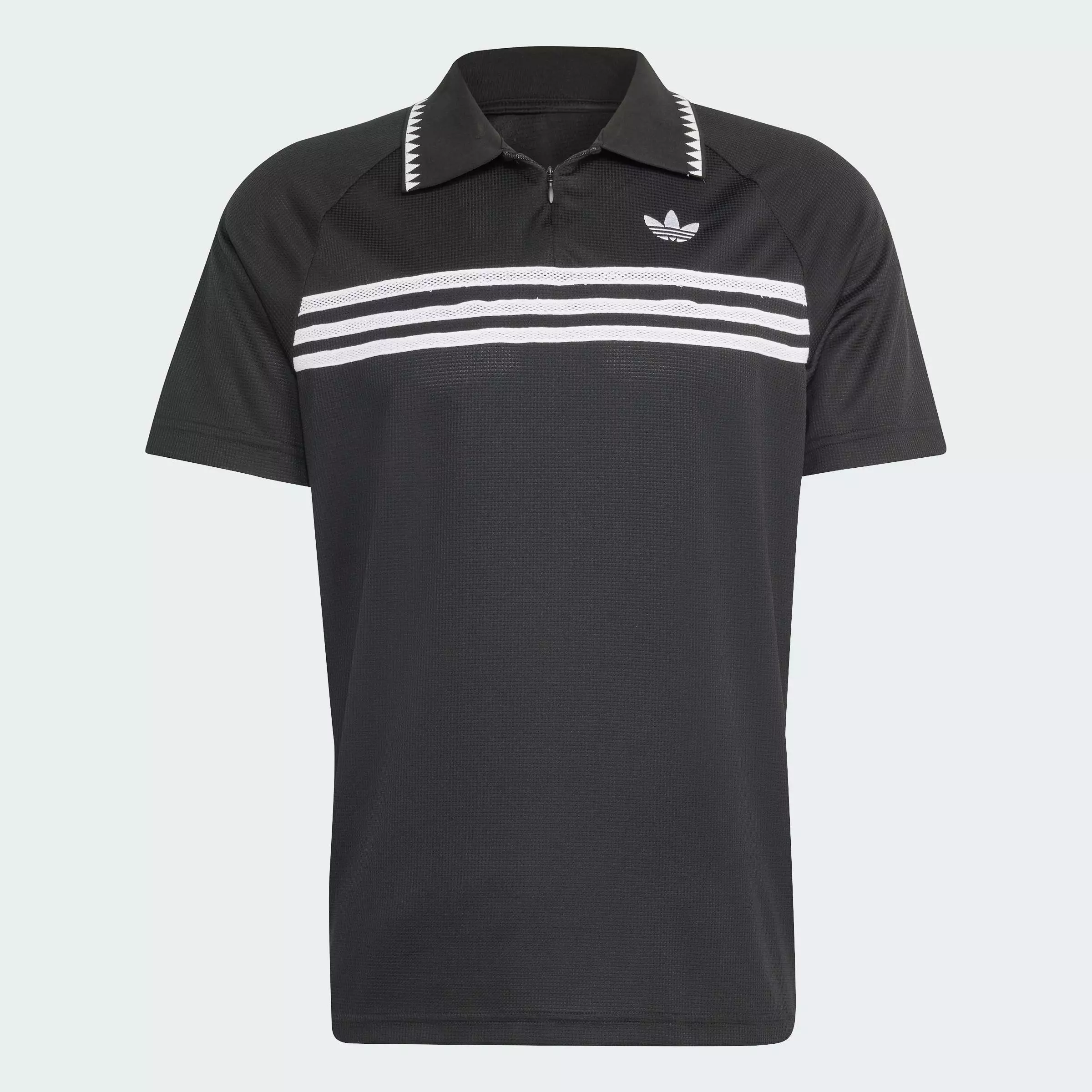 Lifestyle Chest Stripes Slim Polo Shirt Men Black KE2141