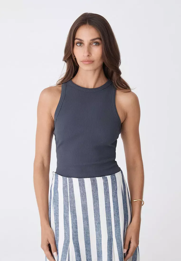 Buy FORCAST Devon Cotton Blend Singlet 2026 Online | ZALORA