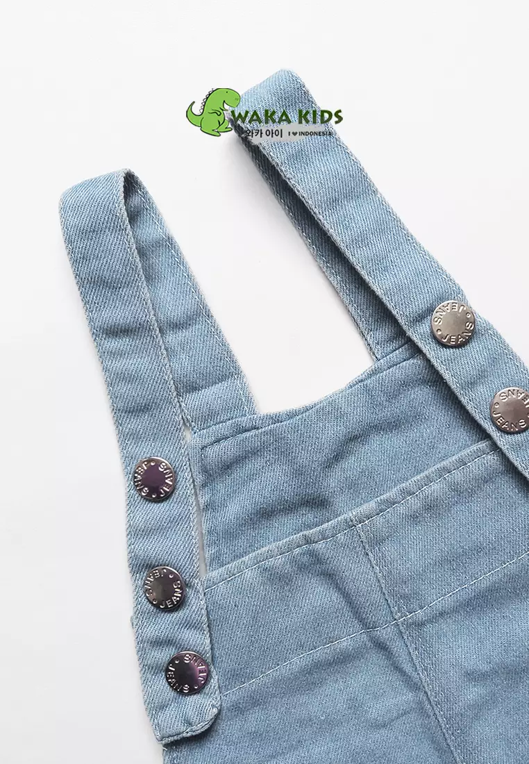 Wakakids Overall Jeans Anak Baju Kodok Celana Pendek Jumpsuit Denim 061 Vench