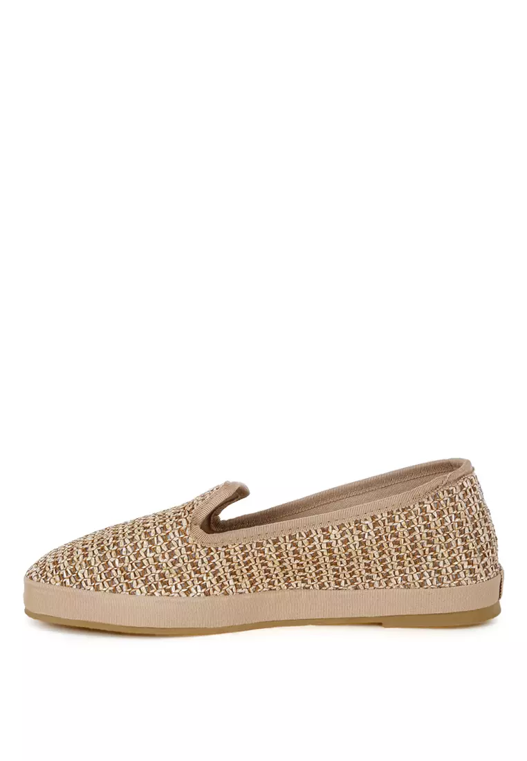 Round Toe Slip-On Sneakers In Brown