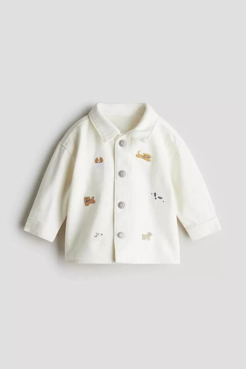 Embroidery-detail denim shirt
