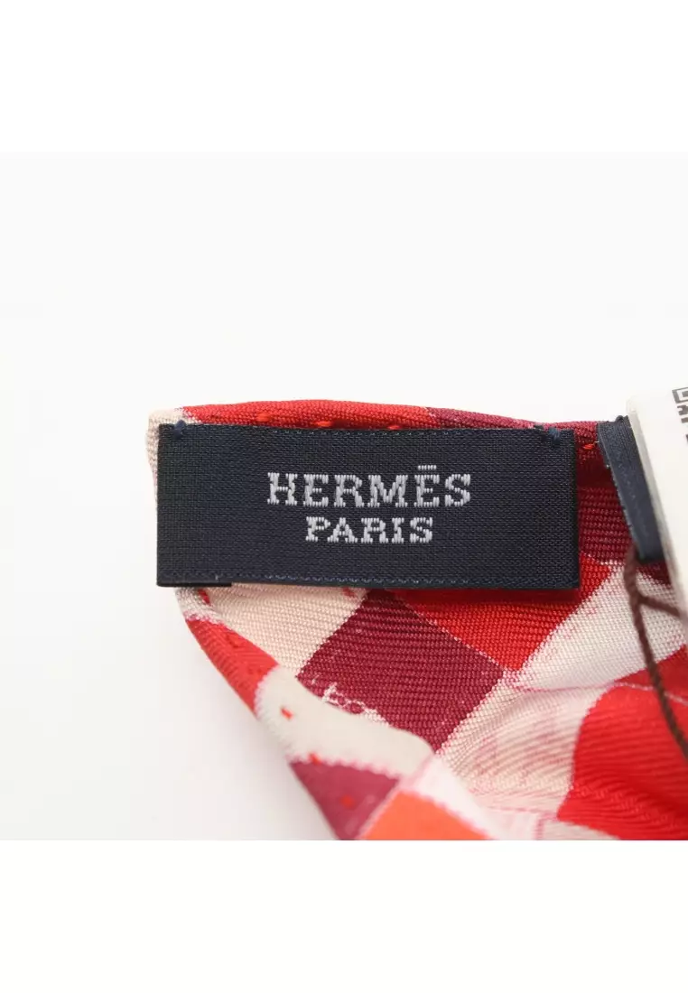 Buy Hermès Pre-loved Hermès Pochette Bolduc au Carre scarf silk Red ...