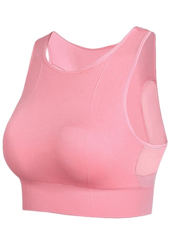 ZITIQUE pink Mesh Beautiful Back Sports Bra Without Steel Ring-Pink 6A671US4CEB707GS_1