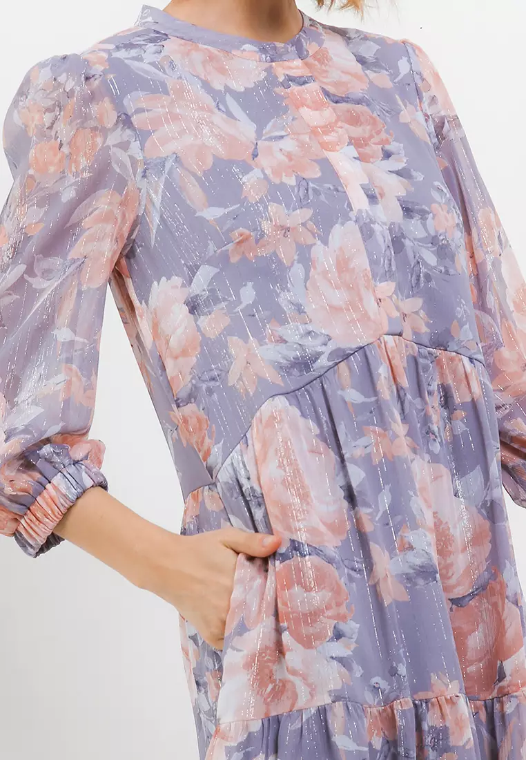 Chanira Kirana Dress-Pink Grey