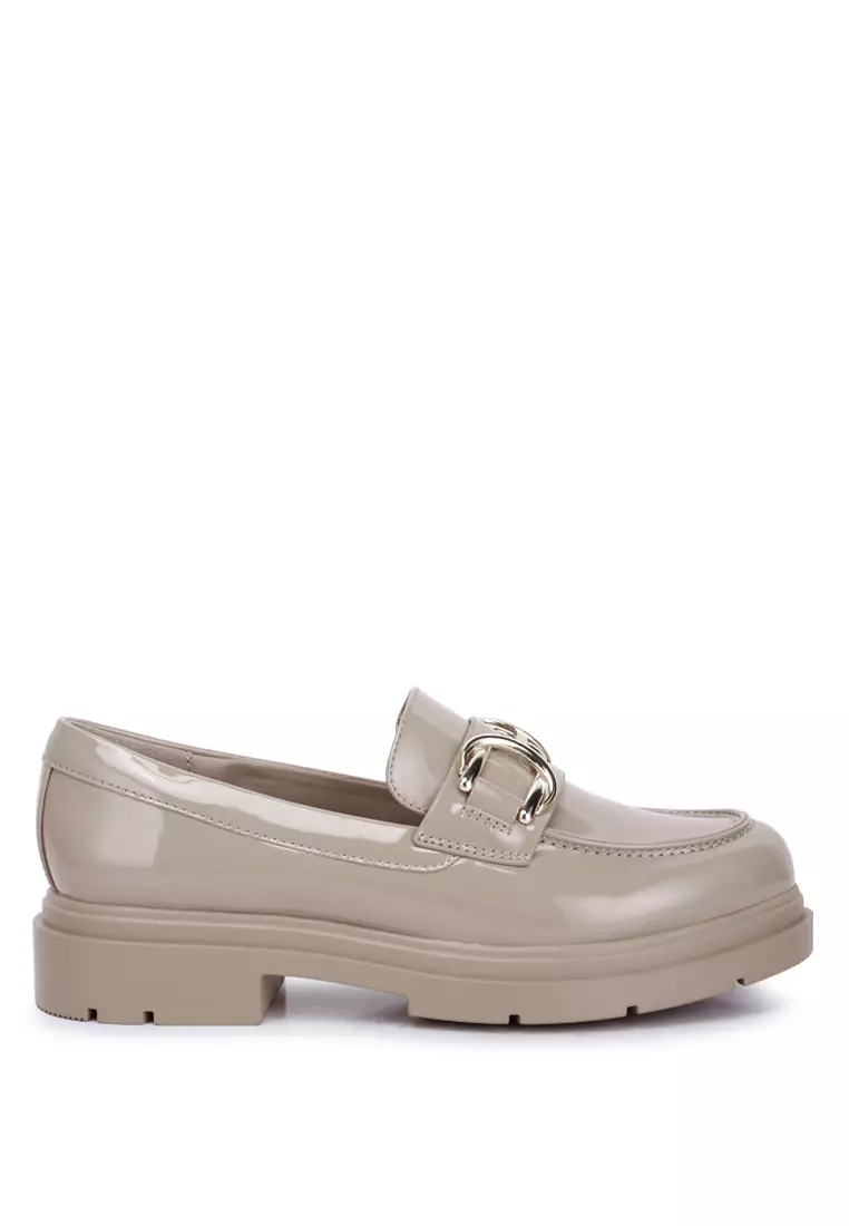 Discount on London Rag  shoes - SKU: Natural Embellished Platform Loafers