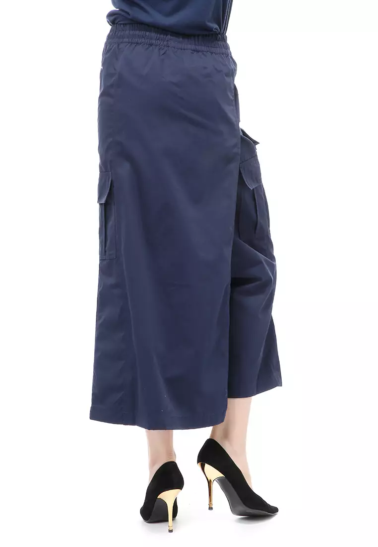 Kayla Rok Celana Panjang Muslimah Bawahan Wanita Relaxed Fit - Navy