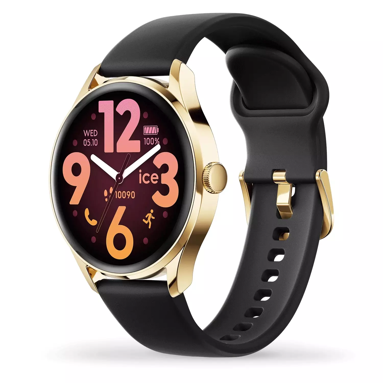 ICE Smart Watch 3.0 round AMOLED 1.20 - Gold Black 39mm | Bluetooth | GPS | Fitness Tracker [025106]