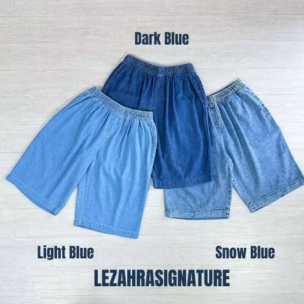 Joey Short Pants Jeans - Celana Pendek Santai Wanita BIRU MUDA