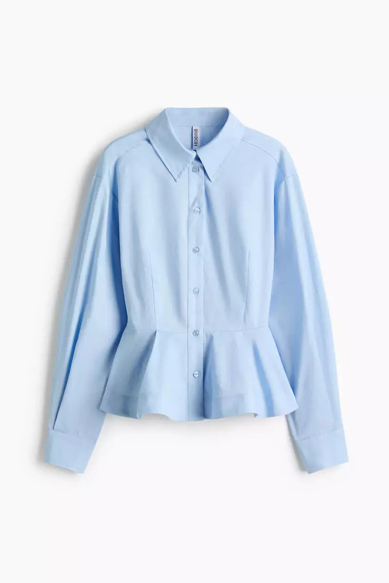 Poplin peplum shirt
