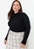 Trendyol black Plus Size Stand Up Collar Knitted Top 8665CAA0F6D3F6GS_4