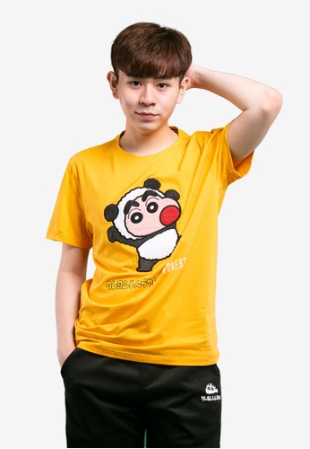 FOREST yellow Forest X Shinchan Coral Fleece Texture Logo with Embroidered Round Neck Tee - FC20000-65Yellow 2E9C5AA1469211GS_1