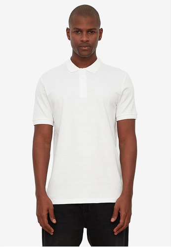 Trendyol white Slim Fit Short Sleeves Polo Shirt 57219AAD45DF66GS_1