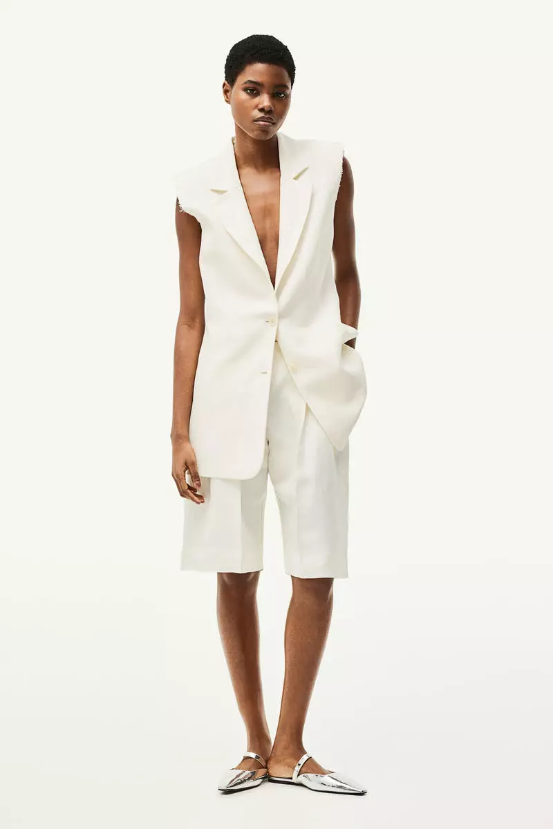 Buy H&M Linen-blend sleeveless blazer 2025 Online ZALORA