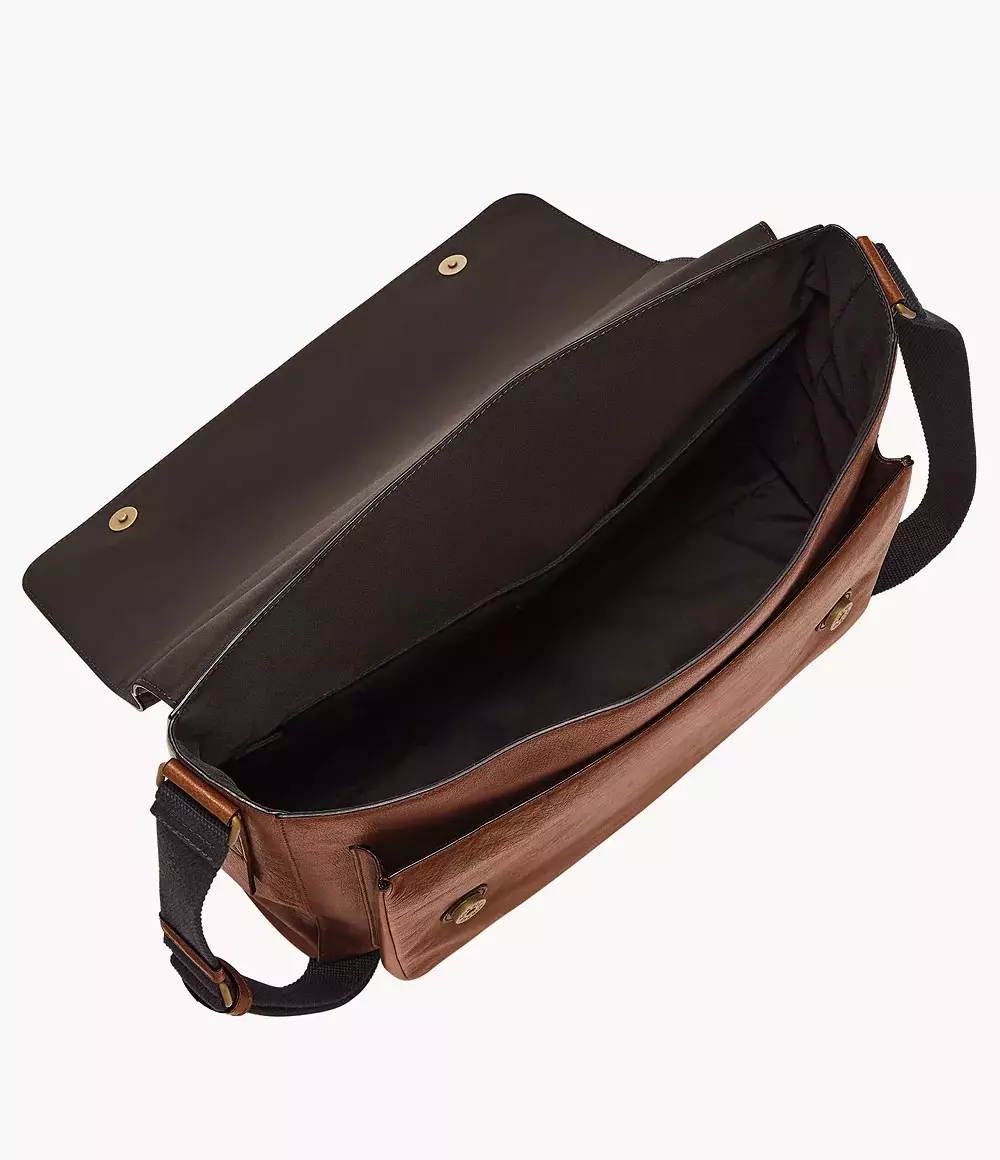 Fossil Kayden Leather Messenger Brown Tas Selempang Pria SBG1327-201