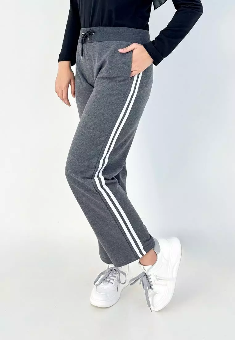 Sofia Sweatpants (Celana Panjang Training Olahraga Wanita) Abu Tua
