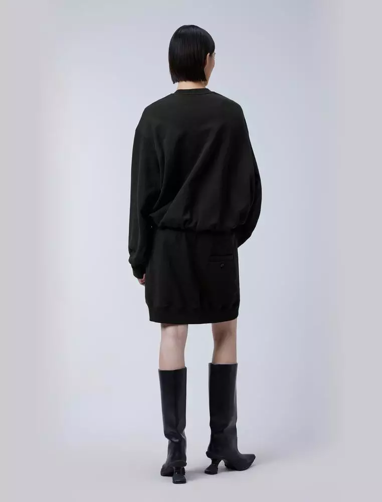 纯色休闲长袖连衣裙