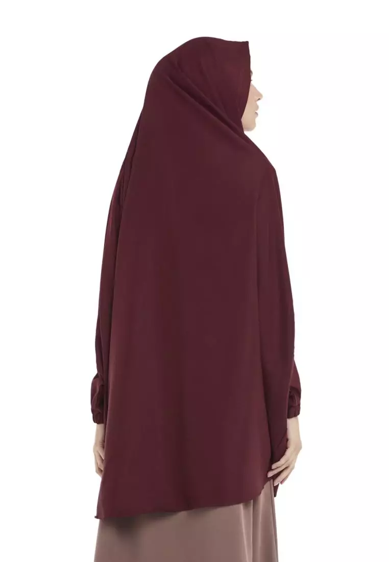 Queenza Zayidan French Khimar Hijab Jumbo Kanza - Maroon