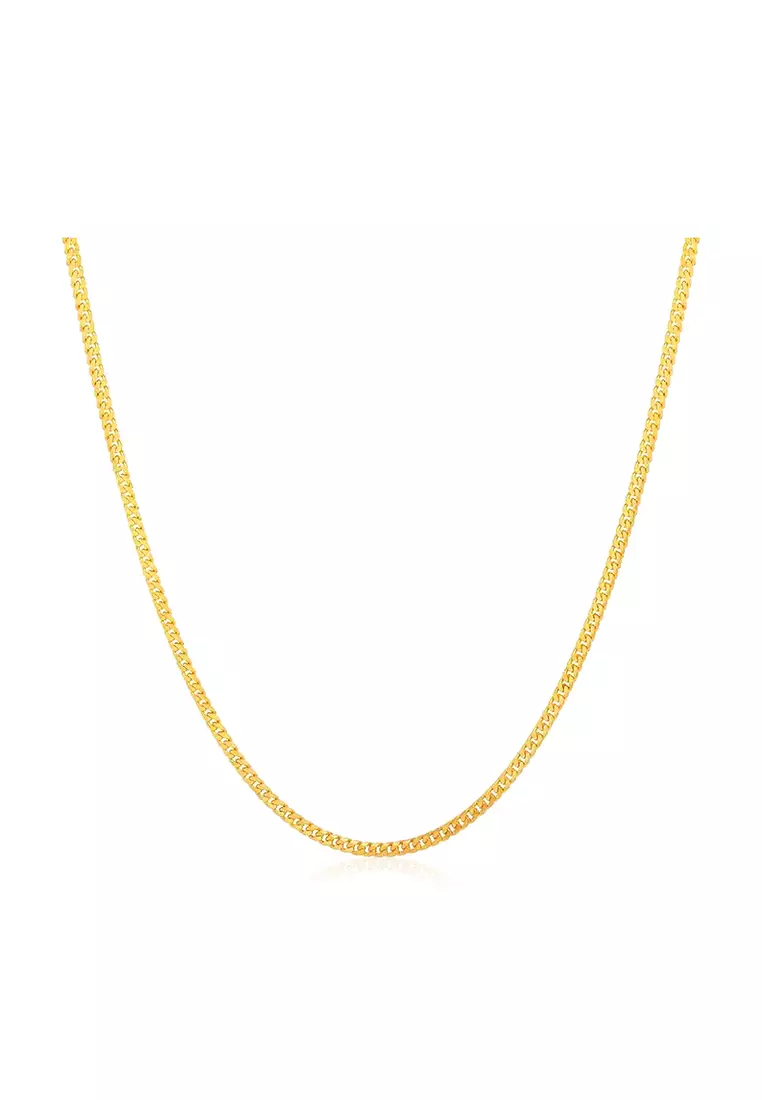 916/22K Gold Hollow Machine Curb Chain Necklace R020 (3.60MM, 52CM)