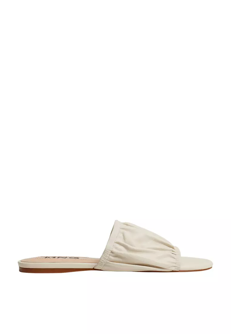 Discount on Mango  shoes - SKU: Ruched Leather Sandals